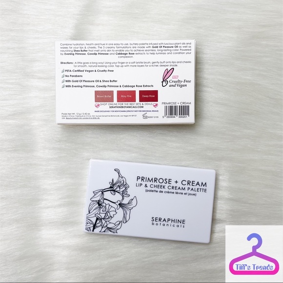 SERAPHINE BOTANICALS PRIMROSE + CREAM - LIP & CHEEK CREAM PALETTE - Picture 7 of 9